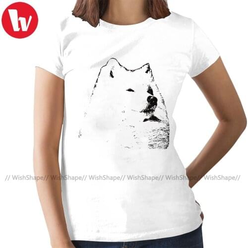 Dog Samoyed T-Shirt Samoyed T Shirt Summer O Neck Women tshirt Cotton Short Sleeve Black Ladies Tee Shirt