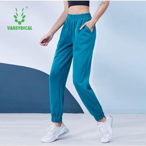 VANSYDICAL Winter Joggers Women Thickening Solid Loose Running Sport Pants for Gym Female Training Fitness Workout Trousers