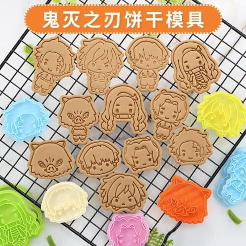 2021 Kimetsu No Yaiba Cartoon Anime Figures Demon Slayer 3d Cookie Cutter Baking Biscuit Mold Diy Household Kitchen Baking Tool