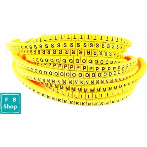 500pcs(each50pcs) EC-3 6sq.mm K-T KLMNOPQRST English Letter Tube Label Network Wire Cable Marker