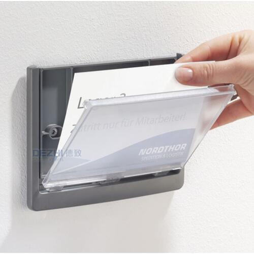 ABS green plastic Office indoor Horizontal Wall Mount Flip Sign Holder display INFO poster door sign Bulletin Board