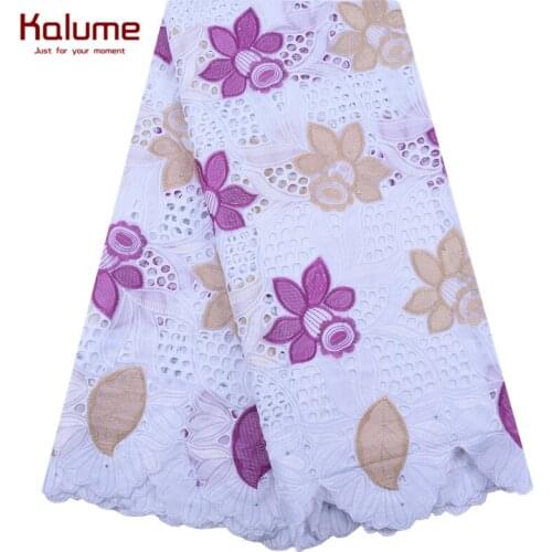 Kalume Nigerian African Lace Fabric Latest For People Dress Cotton Lace Fabric With Stones Swiss Voile Lace In Switzerland F1965