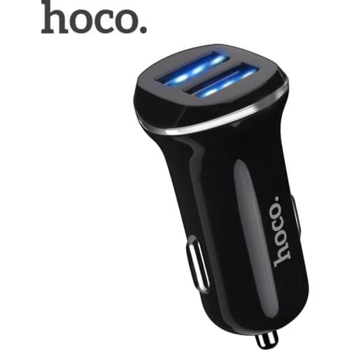 HOCO Dual Output USB Car Charger For Iphone X 8 7 Plus Universal mobile phone USB Adapter For Samsung S6 S5 2 USB Cigar Socket