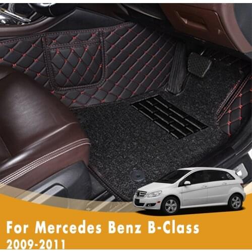 RHD Car Floor Mats For Mercedes Benz B-Class 2011 2010 2009 Luxury Double Layer Wire Loop Auto Foot Pad Car Accessories Interior