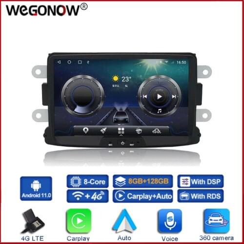 Carplay 9" IPS Android 10.0 6GB+128GB Car DVD Player GPS Map WIFI Bluetooth 5.0 RDS Radio For Dacia Renault Duster Logan Sandero