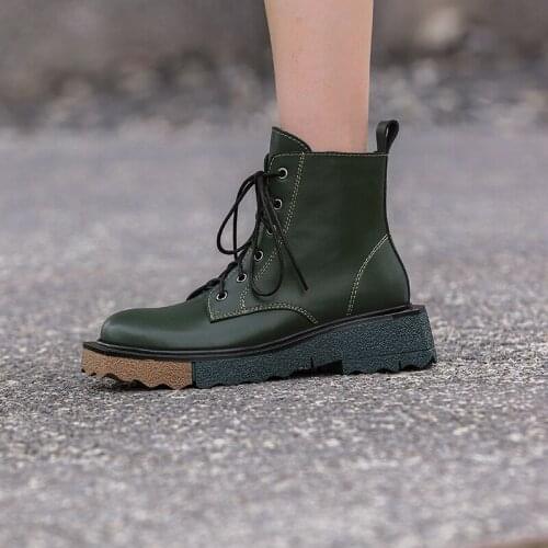 Mixed Colors Ankle Boots Genuine Leather Autumn Hot Sale Shoes Woman 2021 Fashion Newest Party Working Womens Boots