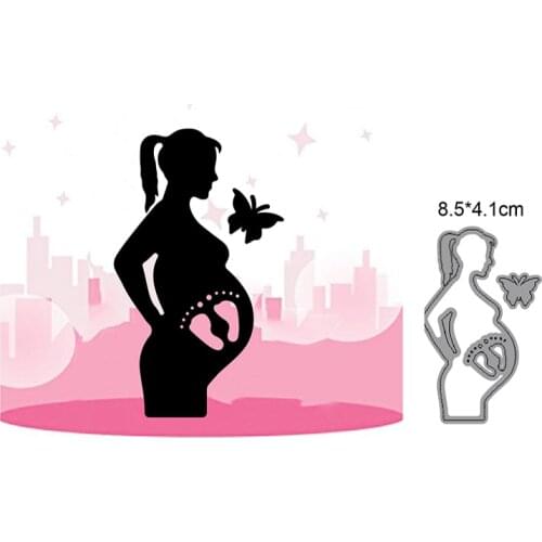 Pregnant Mother Butterfly Metal Cutting Dies Stencil Template for Dies Scrapbooking Paper Album Card Gift Decor Punch Knife Die