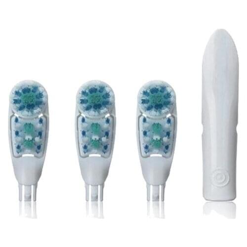 For Oral B Dual Clean Toothbrush Heads Replaceable Compatible for Cross Action Electric Toothbrush Gum Care 4 Heads=1 Pack