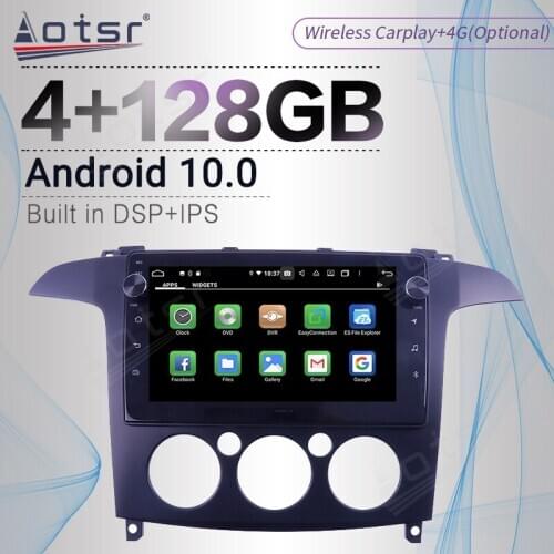 128GB DSP Carplay Android Screen Player Car For Ford S-Max 2006 2007 2008 GPS Navigation Auto Radio Audio Stereo Head Unit 2 din