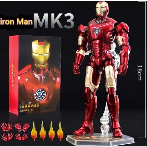 Disney Marvel Iron Man MK3 MK2 Movie Action Figure Avenger Ironman Tony Stark Toy Doll Model MK50 MK4 Genaku MK6 Collection Gift
