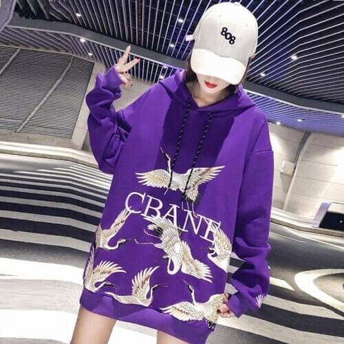 Hoodies Men Women Newest Japanese Crane Printed Hoodies 2019 Winter Japan Style Hip Hop Casual Sweatshirts Streetwear FF2340