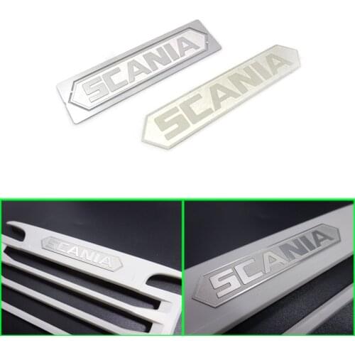 Metal Retro LOGO Decoration for 1/14 Tamiya RC Truck Trailer Tipper Scania 730 620 470 Car Diy Parts