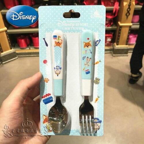 Disney Zootopia Judy Nick Cartoon Cute Fork and Spoon Cutlery Set