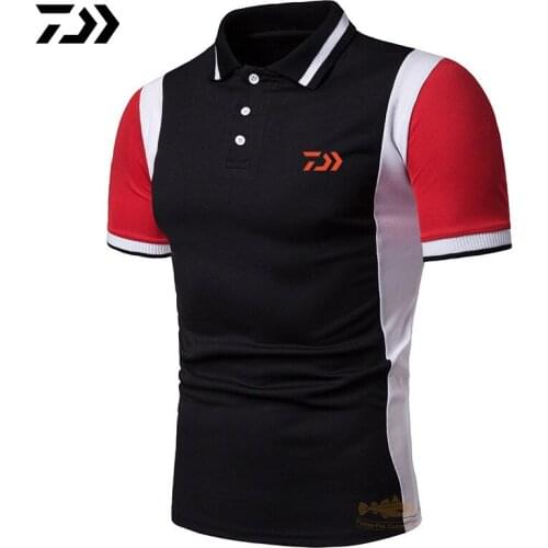 New Daiwa Fishing Clothing Polo Tee Quick Drying Breathable Outdoor Sports Men T-shirt Fishing Short Sleeve Top Fishing T-Shirt