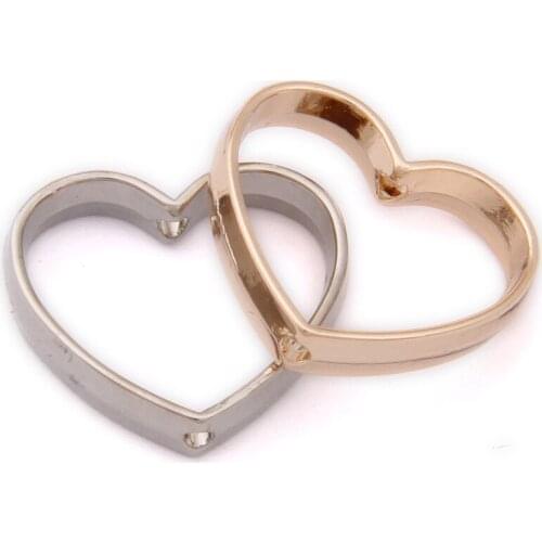 New Arival Love Heart Charms Bright Silver Gold Tone Alloy Necklace Earring Bracelet Keyring Floating PEndant Charm Craft