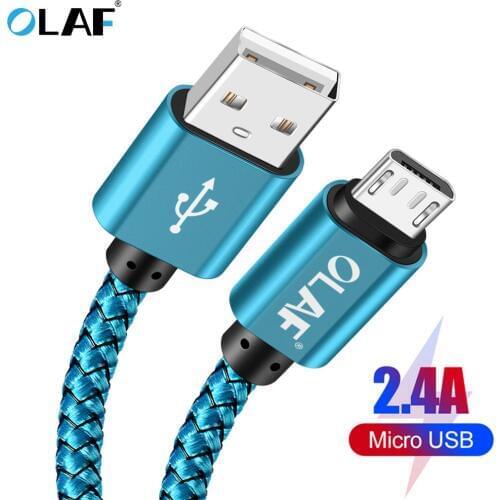 OLAF Micro usb cable 5V 2.4A Braided Quick charger Fast charging data cable for samsung huawei xiaom Microusb Mobile Phone Cable