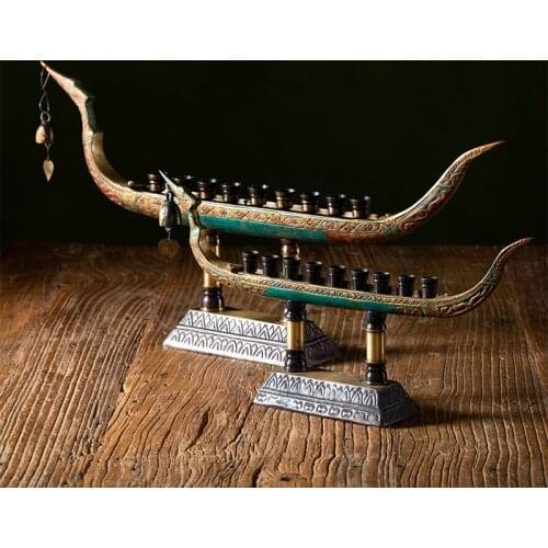 Original copper Candlestick table top decoration Southeast Asia living room table top interior creative Dragon Boat