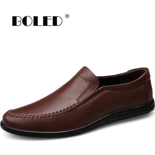 Natural Leather Casual Men Shoes Breathable Men Loafers Soft Moccasins Non Slip Flats Driving Shoes Men