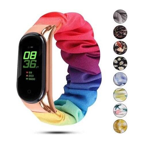 Correa wristband Breathable strap for mi band 5 strap Elastic strap for Xiaomi Mi Band 5 4 Interchangeable bracelet Mi Band 4 3
