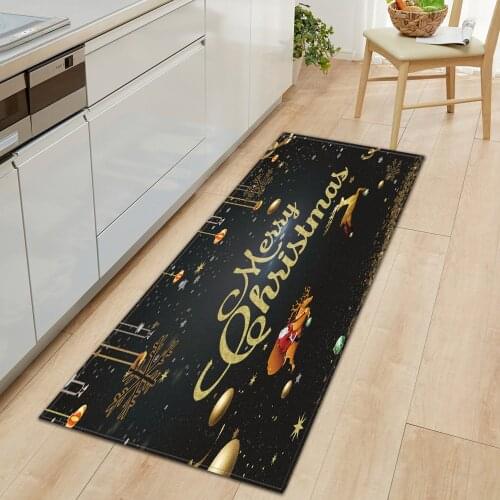 Christmas Decorations For Home Doormat Entrance Kitchen Carpet Bedroom Tatami Printed Rugs Mat Hallway Bathroom Floor Anti-Slip
