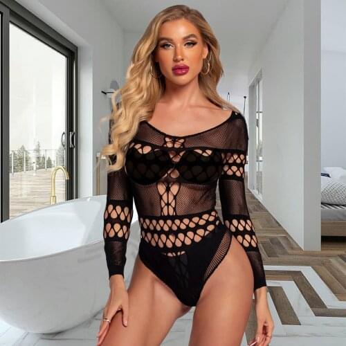 Sexy lingerie hot women sex teddy bodysuit fashion cotumes intmates jumpsuit Large elastic mesh underwear Uniform temptation