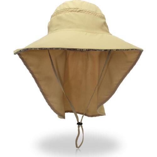 Connectyle Men Women Summer Sun Hat Lightweight Wide Brim Breathable UV Protection Sun Safari Hiking Fishing Cap With Neck Flap