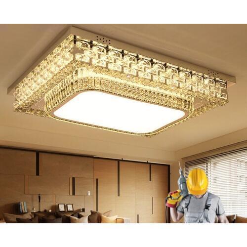 Living Room Light Simple Modern Atmosphere Home Luxury Lobby Light Creative Crystal Lighting Rectangular LED Ceiling Light lamps