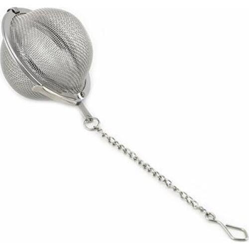 4.5cm/1.77 Diameter Convenient Stainless Steel Handle Tea Mesh Ball Filter Stable Tea Strainer Locking Spice Egg Shaped Ball