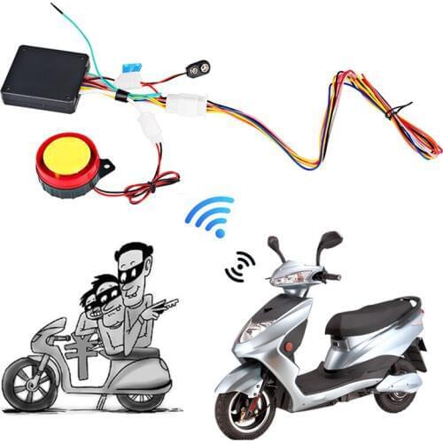 12V Remote Control Motorcycle Alarm System Universal Motorcycle Alarm System Scooter Anti-theft Security Alarm System 2 Keys Fob