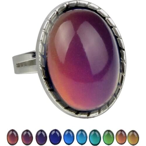 Vintage Adjustable Ring Women Men Emotion Feeling Changing Color Mood Temperature Couple Ring Jewelry