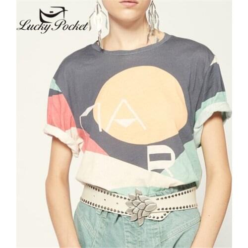 Women Summer Gray O-Neck Cotton Patchwork Letter Print T-Shirt Female Plus Size Street Style Tees Ladies Fashionable Tops ZM96