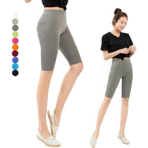 Women shorts Knee Length Elastic Solid Color Running Fitness Girl Casual Trousers Plus Size 3-5XL NYZ Shop