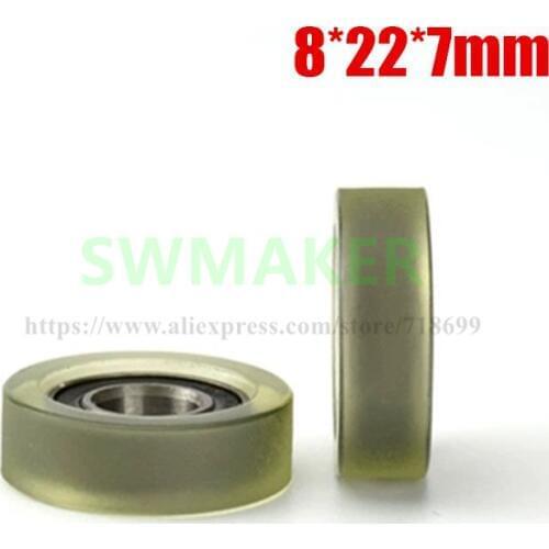 1pcs 8*22*7mm 688 Bearing, Polyurethane Coated, Medical Device Conveyor Belt, Soft Rubber Silence, PU Formed Bearing Wheel