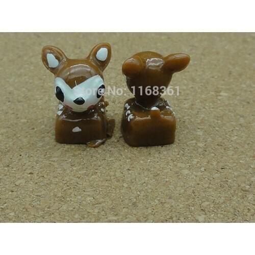 1pcs/lot resin solid lovely chocolate deer cartoon 16mm fairy garden gnome moss terrarium decor crafts bonsai home DIY A111-4