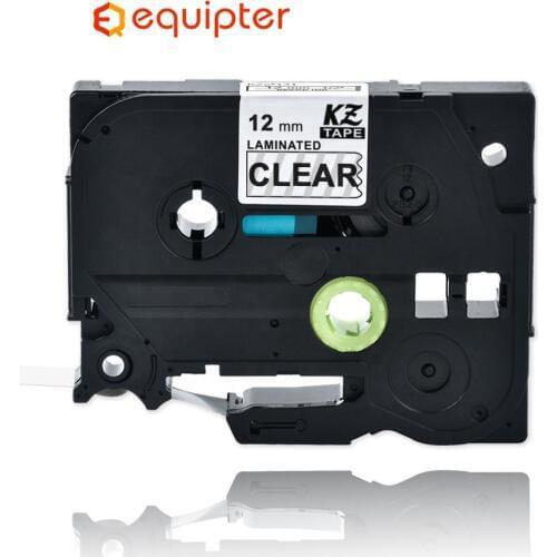12mm Black on Clear Tze131 Laminated Label Tape Compatible Brother p-touch label printers Tze-131 Tze 131 tz131 tz-131 tze tapes
