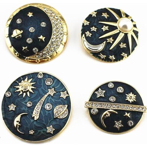 2020 European and American wind sun meteor moon Milky way temperament drop glaze brooch