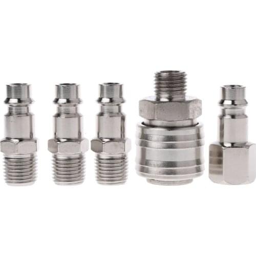 6Pcs/set EURO Air Line Hose Compressor Fitting Connector Quick Release Set 1/4" BSP