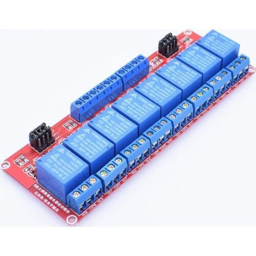 8 channel relay module 5V/12V/24V high and low level trigger relay control with optocoupler for PLC automation equipment control