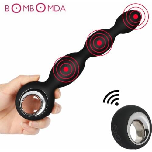 USB Charging Anal Beads Plug Vibrator Silicone Butt Plug G-spot Messager Dildo Vibrator Sex Products Anal Sex Toys For Men Women