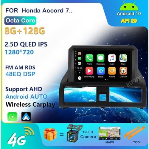 6G +128G QLED 4G LTE Car Radio Multimedia Video Player For Honda Accord 7 2002 2003 2004 2005 2006 2007 2DIN Navigation GPS DVD