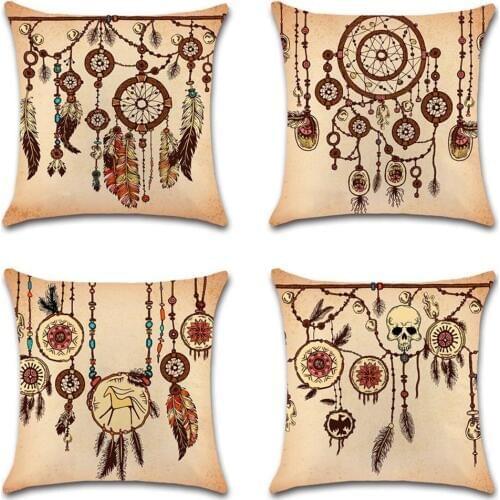 Dreamcatcher printed for good dreams white Cushion Cover Decorative Home sofa seat friend office kids bedroom gift pillowcase