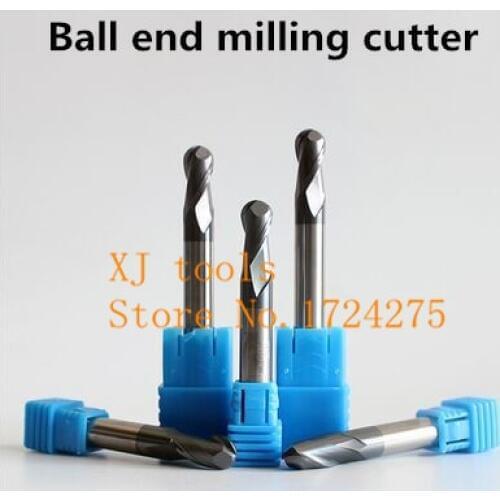 Free shipping 3PCS*2F-R0.5 R0.75 R1.0 alloy ball end milling cutter, carbide end milling cutter, CNC engraving knife,CNC tool