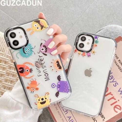 Capa for IPhone 12 Pro Max Mini Case Transparent Soft Silicon Cute Cartoon Cases for Iphone Xr 11 Pro Xs Max 7 8 Plus X Cover