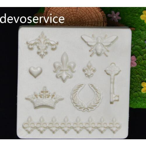 European Silicone Mold For Fondant Cake Decorating Tools Gum Paste Chocolate Cake Border Baking Pastry Mold Kitchen Tools