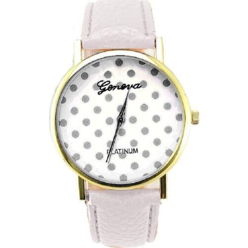 Gnova Platinum TOP Small Cow Dots Geneva Style fashion wristwatch Casual style Quartz women watch black vintage clock