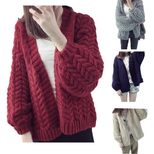 Women Knitted Cardigans Autumn Fashion Sweater Coat Women Loose SolidColor Long Sleeve Open Front Knit Cardigan Sweater Knitwear
