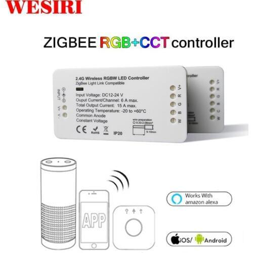 ZIGBEE ZLL LED Controller RGB+CCT RGBW WWCW LED Strip APP Controller DC12/24V Linear Light Dimmer