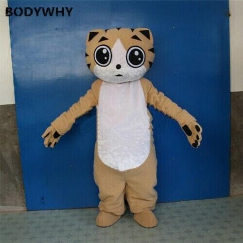 Brown Cat Cartoon Mascot Costume Carnival Dress Outfit Advertising Clothing Fursuit Cartoon Dress Carnival Halloween Xmas Easter