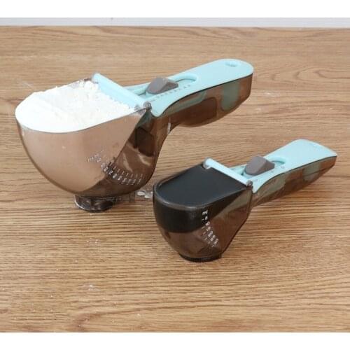 Kitchen Tools Plastic Scale Measuring Spoon Adjustable Measuring Spoon Set Baking Tools Measuring Spoon