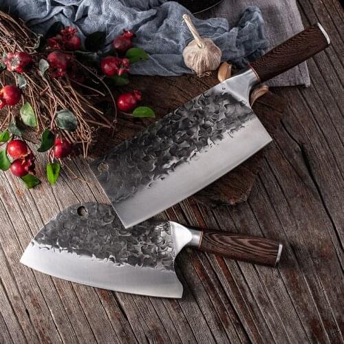 Handmade Kitchen Knife High Carbon Steel Chef Knife Cutting Chicken Fish Duck Slicing Meat Choping Bones Kitchen Accessories